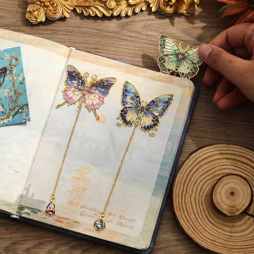 Butterfly Metal Bookmark with Chain