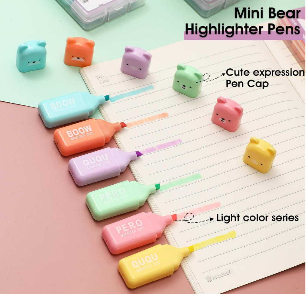 Mini Bear Highlighter Pen Set